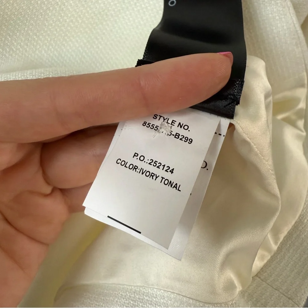 PAIGE Shania Peak Lapel Blazer Ivory Tonal 12 - Picture 7 of 12